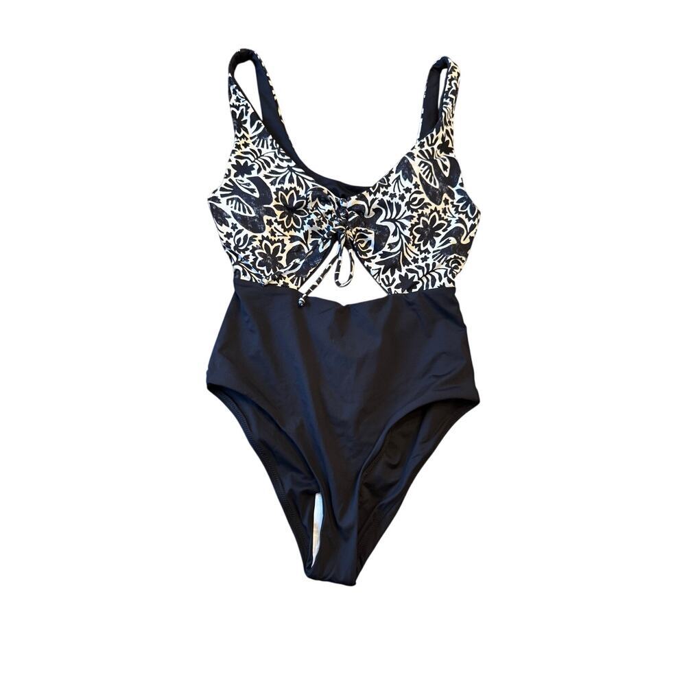 NWOT prAna Women's Ruby Beach Piece Flora Fauna Black+White XS